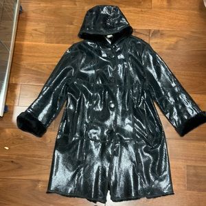 Zuki reversible faux fur and faux leather coat